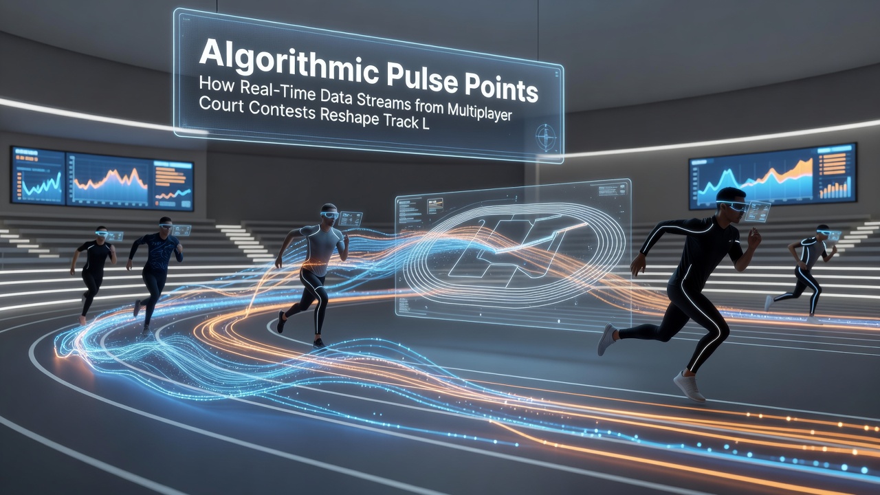 Browser racing interface displaying adjusted track lines influenced by real-time court contest telemetry