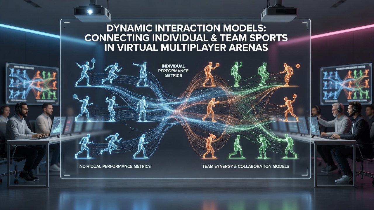 Diagram showing skill transfer pathways between individual and team sports in virtual arenas