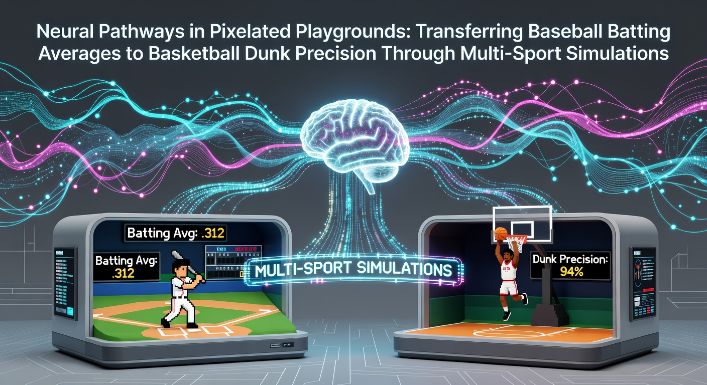 Visualization of neural pathways connecting baseball and basketball mechanics in multi-sport simulation environments