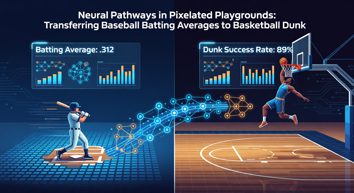 Player transitioning between baseball batting stance and basketball dunk motion in a shared simulation interface