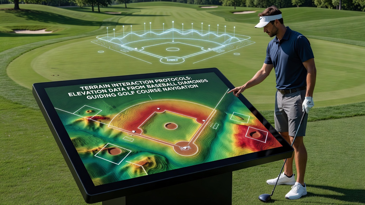 Detailed view of how baseball elevation datasets integrate with golf navigation overlays in virtual league interfaces